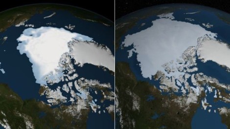NASA satellite images show August 2012 [left] and August 2013 [right]. (Photo: NASA)